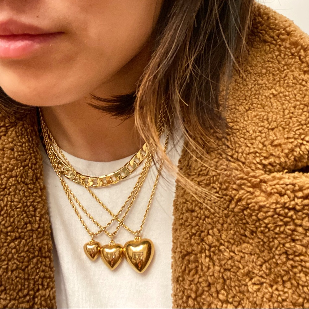 Trifari vintage puffy heart necklace